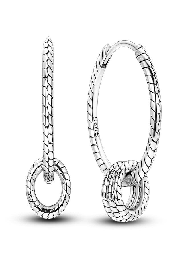 NARMO 925 Sterling Silver Hoop Earrings for Women Dangle Earrings for Women - Image 1